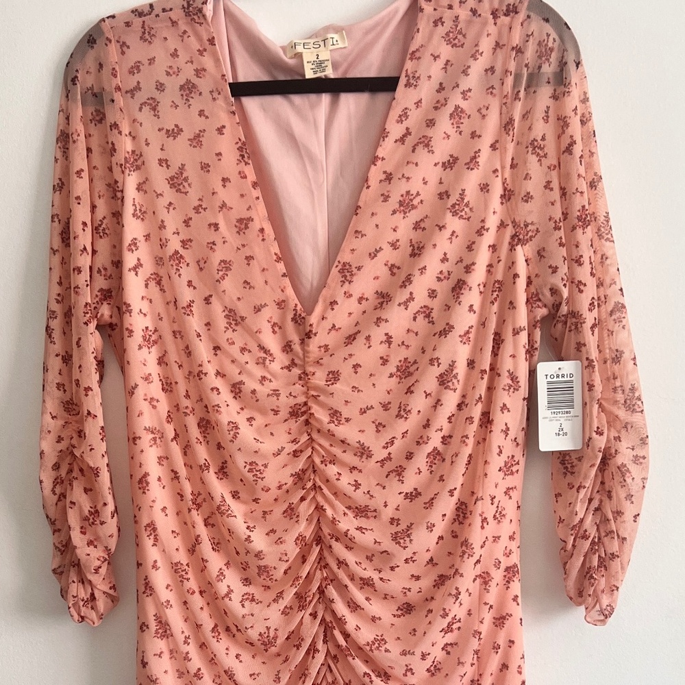 Torrid Festi Mini Mesh Bodycon Dress Size 2 NWT